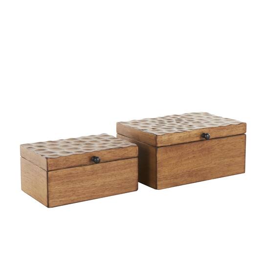Brown Textured Concave Honeycomb Storage Box Set